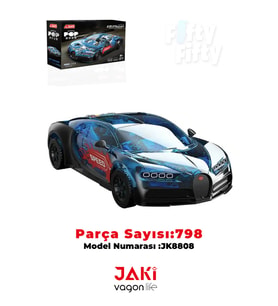 JAKİ MEKANİK BUGATTİ MODELİ 798 Parça Oyucak Yapım Seti -FFJK8808