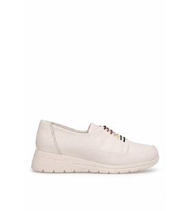 Mammamia D26YA-3615 Kadın Hakiki Deri Casual Ayakkabı Krem
