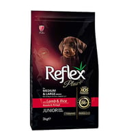 Reflex Plus Orta ve Büyük Irk Kuzulu Pirinçli Yavru Köpek Maması 3 Kg
