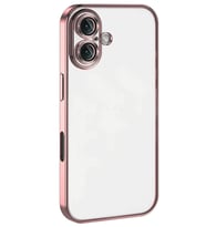 Newface Apple iPhone 16 Plus Kılıf Razer Lensli Silikon - Pembe