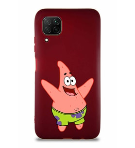 Huawei P40 Lite Soft Premier Kapak Patrick Yıldız Tasarımlı Silikon Kılıf - Mürdüm (Şeffaf)