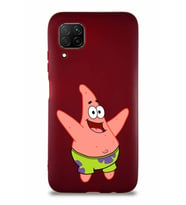 Huawei P40 Lite Soft Premier Kapak Patrick Yıldız Tasarımlı Silikon Kılıf - Mürdüm (Şeffaf)