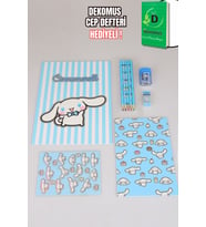 "DEKOMUS CEP DEFTERİ HEDİYELİ" LİSANSLI CINNAMOROLL 8 PARÇALI BOYAMA SETİ (Siyah)