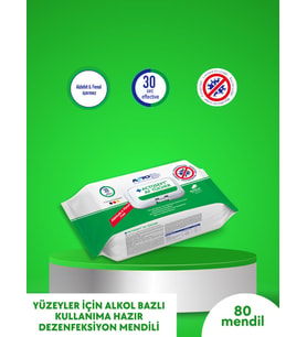 ACTOSEPT® AF TÜCHER 80 mendil  Yüzeyler İçin Alkol Bazlı Kullanıma Hazır Dezenfeksiyon Mendili