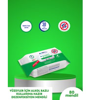 ACTOSEPT® AF TÜCHER 80 mendil  Yüzeyler İçin Alkol Bazlı Kullanıma Hazır Dezenfeksiyon Mendili (Şeffaf)