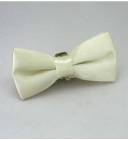 Krem Çocuk Boy Düz Renk Saten Papyon - CP-06 (Renksiz)