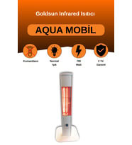 Aqua Mobil 700 Watt GSA07VP Isısı Ayarlanabilir Elektrikli İnfrared Isıtıcı-Beyaz