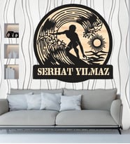 Sörf Deniz Sporu Ahşap Duvar tablo