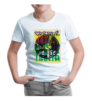 A Vinyl Record in Graffiti Style Beyaz Çocuk Tshirt