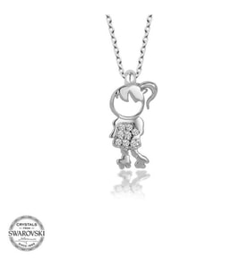 SWAROVSKİ TAŞLI ÇOCUK 925 AYAR GÜMÜŞ KOLYE