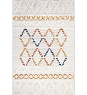 Eliana Home Baskılı, Yıkanabilir Kaymaz Taban Salon Halısı LNA0721 100x150 cm (Krem)