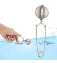 Paslanmaz Çelik Bitki Çayı Demleme Süzgeci – Maşalı Çay Süzgeci – İnce Delikli Filtreli Çay Demlik (Gümüş)