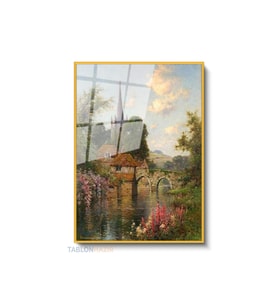 Dikey Çerçeveli Cam Louis Aston Knight Modern Ev Dekoru Duvar Sanatı Ev Ofis Tablosu (Altın)