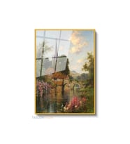 Dikey Çerçeveli Cam Louis Aston Knight Modern Ev Dekoru Duvar Sanatı Ev Ofis Tablosu (Altın)