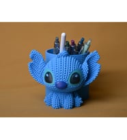 Alvera Knitted Kalemlik – 3D Baskı Sevimli Karakterli Masaüstü Kalem Organizeri-Mavi