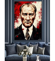 Mustafa Kemal Atatürk Portre Sanatı Dekoratif Kanvas - Mdf Ahşap Tablo