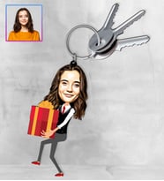 Kişiye Özel Karikatür Tasarım Anahtarlık 97291