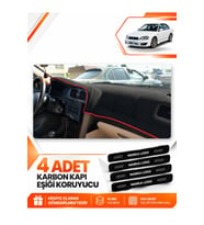 SUBARU LEGACY B4 (1998-2003) Uyumlu Ön Torpido Koruma Kılıfı Halısı - Siyah Kırmızı