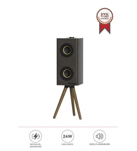 Torima D67 Gri Kablosuz Hoparlör 24W Çift Sürücü, 3000mAh Batarya, Taşınabilir Ayaklı Speaker
