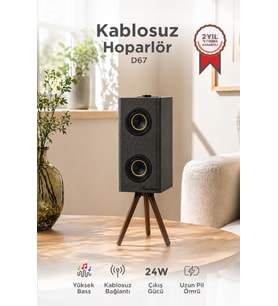 Torima Kablosuz Hoparlör 24W 3000mAh Taşınabilir Ayaklı Speaker D67 Gri