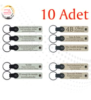 Beyaz & Sütlü Kahve, Yaratıcı Yazarlık Kursuna Hediye, 10’lu Set, Tarih ve İsimli Deri Anahtarlık