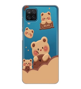 Samsung Galaxy A22 Uyumlu Bear Tasarımlı Şeffaf Telefon Kılıfı