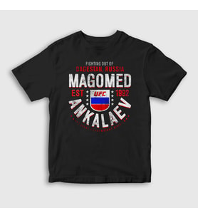 Presmono Unisex Çocuk Siyah Dagestan Ufc Mma Magomed Ankalaev T-Shirt 520692tt