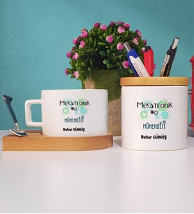 Mekatronik Mühendisi Kupa Bardak Kısa ve Kalemlik