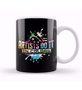 Funny Artist Do It In Color Abstract Art Pun Kupa Bardak Porselen