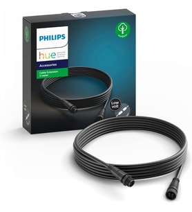 Philips Hue Düşük Voltajlı Uzatma Kablosu, Tüm Hue Düşük Voltajlı Dış Mekan Lambaları Için, 5 M, Siy (Çok Renkli)
