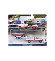 Hotwheels Premium Transport HRV42 Car Culture '63 Chevy & '88 Chevy Silverado 3500