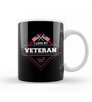 Patriotic I Love My Veteran Military Family Kupa Bardak Porselen