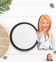 BK Gift Kişiye Özel Kadın Model Karikatürlü Ahşap Bardak Altlığı-2