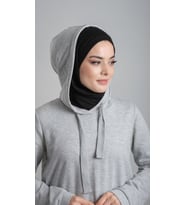 Siyah Pratik Hazır Geçmeli Şal Viskon Kumaş Penye Şal 2108_01