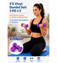CKSPOR 2’li Vinyl Dambıl Seti 1 Kg x 2 – Evde Fitness & Pilates İçin Vinil Kaplı Demir Dambıl