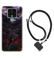 Tecno Camon 16 18P Pova Kılıf Boyun Askılı Silikon Dark Deer 1786