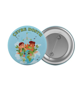 Çevre Dostu Çanta Rozeti 20 Adet En Büyük Boy 5.8cm İğneli Broş