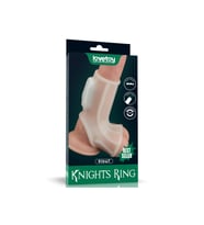 Vibrating Ridge Knights Ring with Scrotum Sleeve (White) Destekli Halka