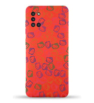 Samsung Galaxy A31 Uyumlu Lansman Kılıf Hello Kitty Tasarımlı İçi Kadife Kapak-Kırmızı (Şeffaf)