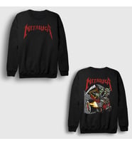 Presmono Unisex Siyah Metallica Cincinnati Print Brandon Heart Sırt Baskılı Sweatshirt 517303tt