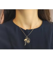 Anne Bebek Şık Tasarım  24 Ayar Has Altın Kaplama Gümüş Kolye