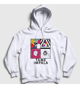 Presmono Unisex Beyaz Poster Tame Impala Kapüşonlu Sweatshirt 385460tt