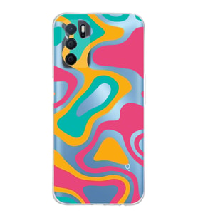 PrintiFy Oppo A16 Uyumlu Kamera Korumalı Renkli Desen Tasarımlı Şeffaf Silikon Kılıf