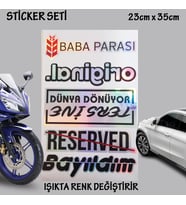 para bize sticker seti - Oto cam bagaj yazıları set - hologram etkili - renk değiştiren yeni nesil lüks sticker etiket setleri