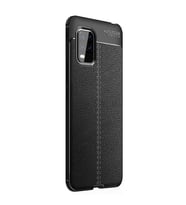 Xiaomi Mi 10 Lite Zoom Deri Görünümlü Silikon Siyah