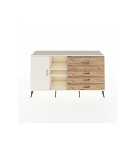 Kronos Konsol 4 Raflı 4 Çekmeceli Tek Kapaklı  176x59x99 Aytaşı-Aytaşı/Çam