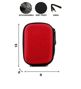 BETIC Hard Disk Taşıma Çantası, 2,5", Sert Yüzey, Kırmızı