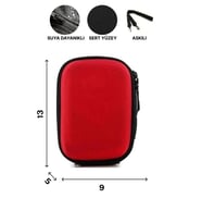 BETIC Hard Disk Taşıma Çantası, 2,5", Sert Yüzey, Kırmızı
