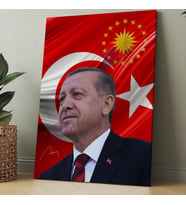 Recep Tayyip Erdoğan Başkan Erdoğan RTE Kanvas Tablo (7 Farklı Ölçü)