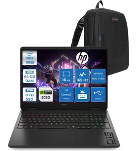 Hp Omen 16-AM0007NT Intel Core I9 14900HX 64GB Ddr5 8tb SSD RTX5060 8gb Gddr7 Freedos 16 Inç IPS Wuxga (1920X1200) 165Hz 3ms 400NITS %100 Srgb Taşınabilir Bilgisayar WBQ3Q8EAF36 + Zetta Çanta